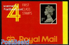 4 first class stamps booklet, Walsall