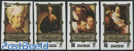 Rembrandt paintings 4v, Imperforated