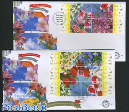 Flowers 10v FDC (2 envelopes), with real seeds