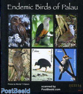 Endemic birds of Palau 6v m/s