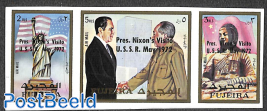 Nixon's visit to the USSR 3v [::], imperforated